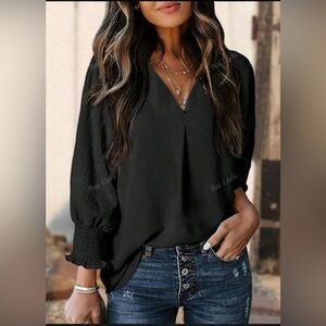 NWT Black Women's long sleeve Top XL